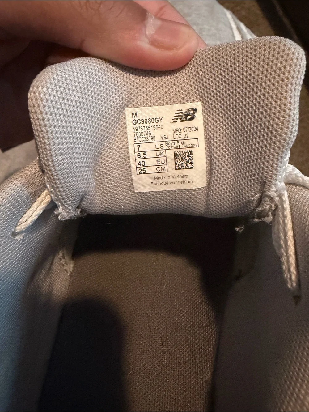 New Balance Kids Light Gray Mesh Sneakers